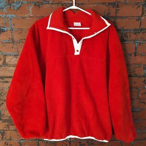 deadstock vintage synchilla-style fleece pullover Lipton Red Rose Herbal Tea